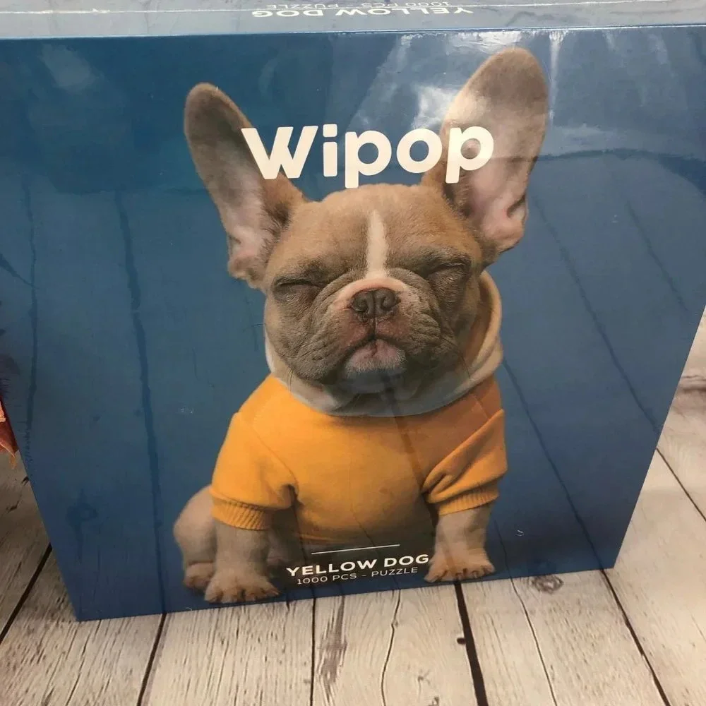 new in box wipop yellow dog frenchie 1000 piece puzzle